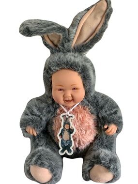 Anne Geddes Bunny Baby Doll with Pink Belly - Kids Toys